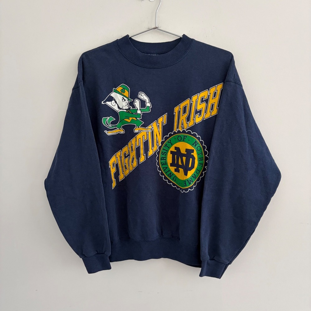 Vintage Champknit for Hanes Notre Dame Fighting Irish Sweatshirt Navy Blue L